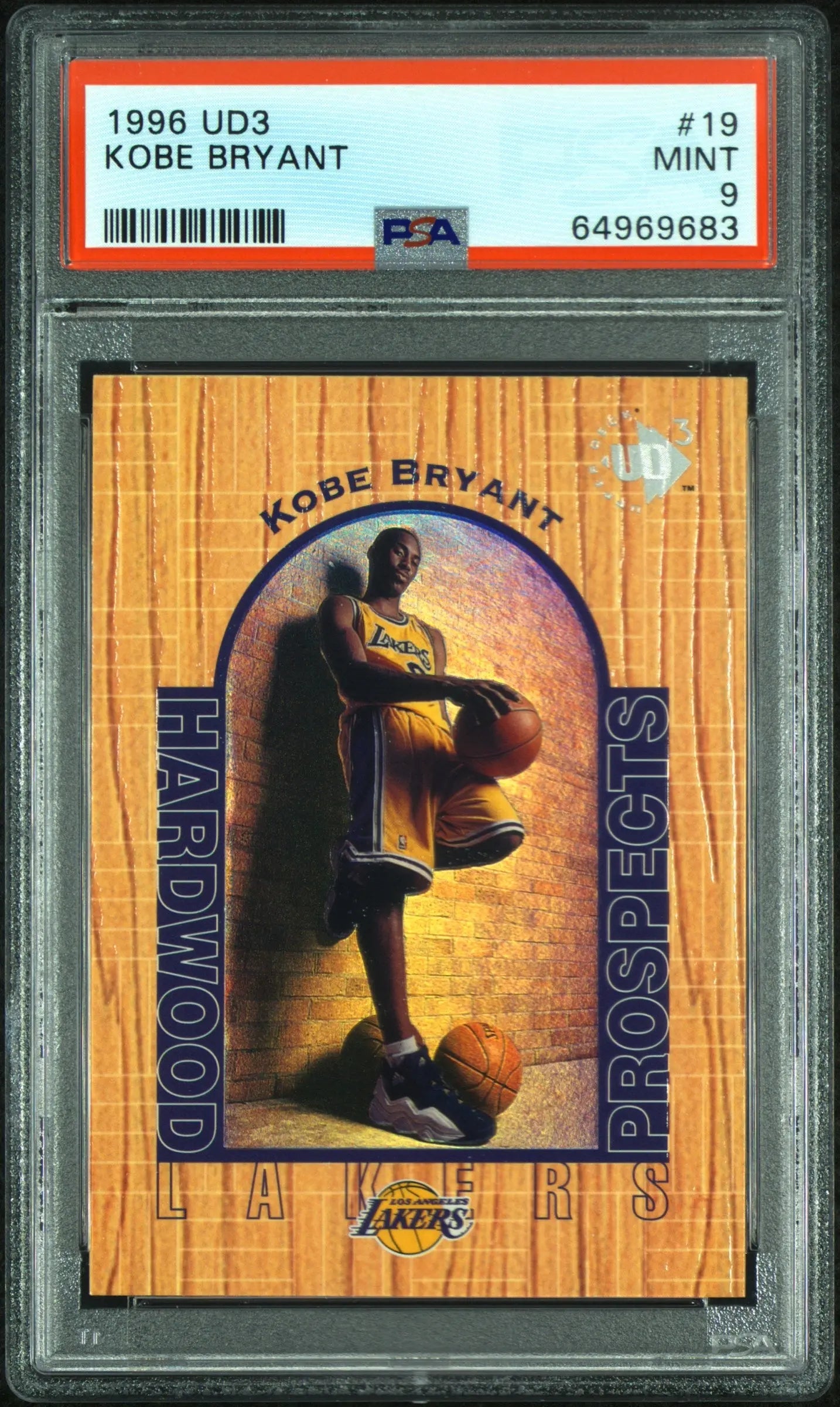 1996 Upper Deck 3 Hardwood Prospects Rookie Kobe Bryant RC PSA 9 