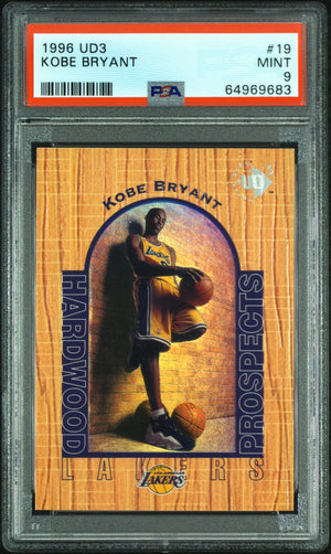 1996 Upper Deck 3 Hardwood Prospects Rookie Kobe Bryant RC PSA 9 