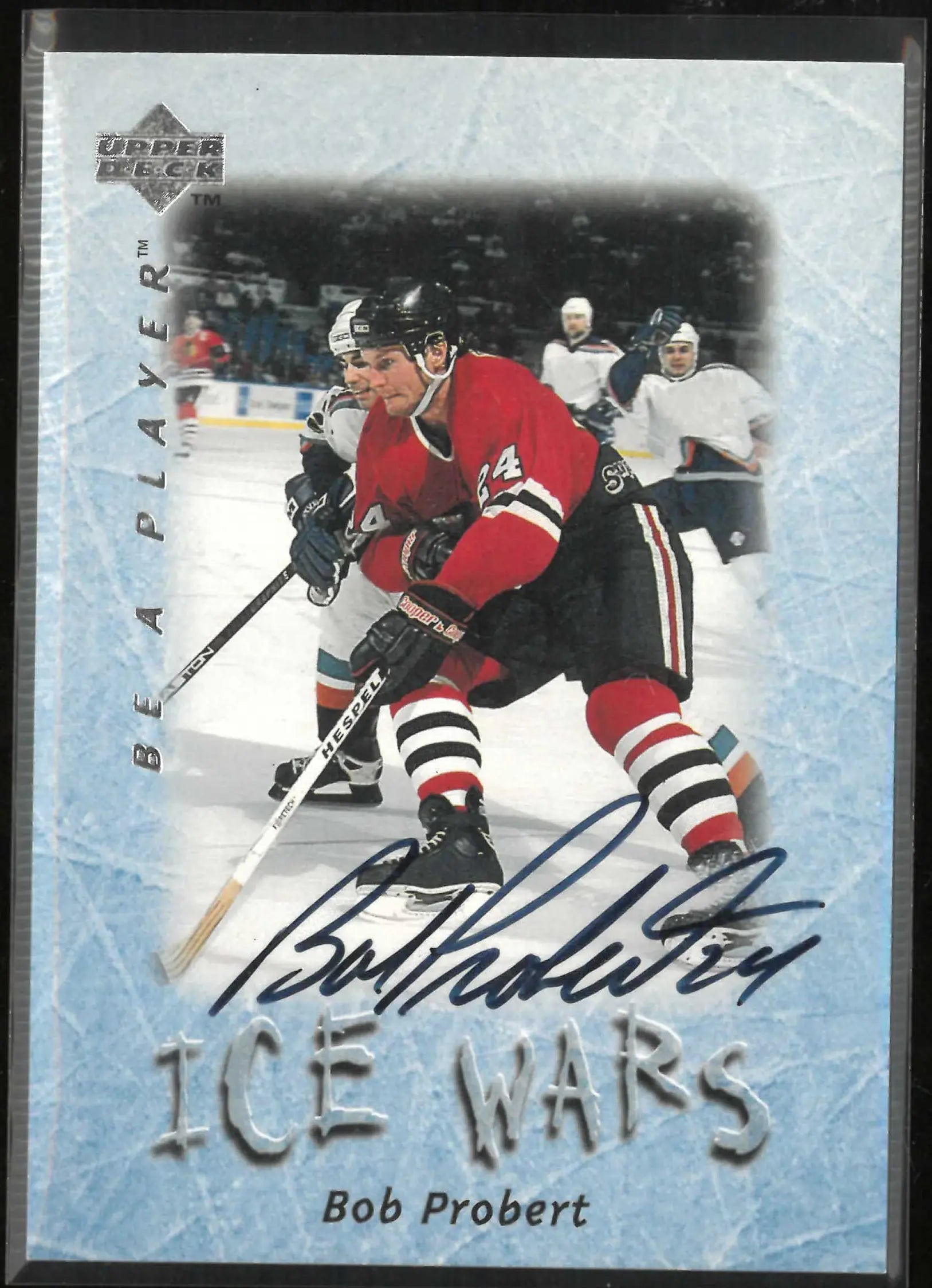 1996 Upper Deck Be A Player Ice Wars Autograph Bob Probert Auto 