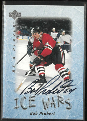1996 Upper Deck Be A Player Ice Wars Autograph Bob Probert Auto 