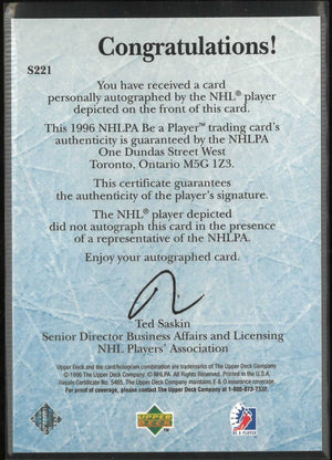 1996 Upper Deck Be A Player Ice Wars Autograph Bob Probert Auto 