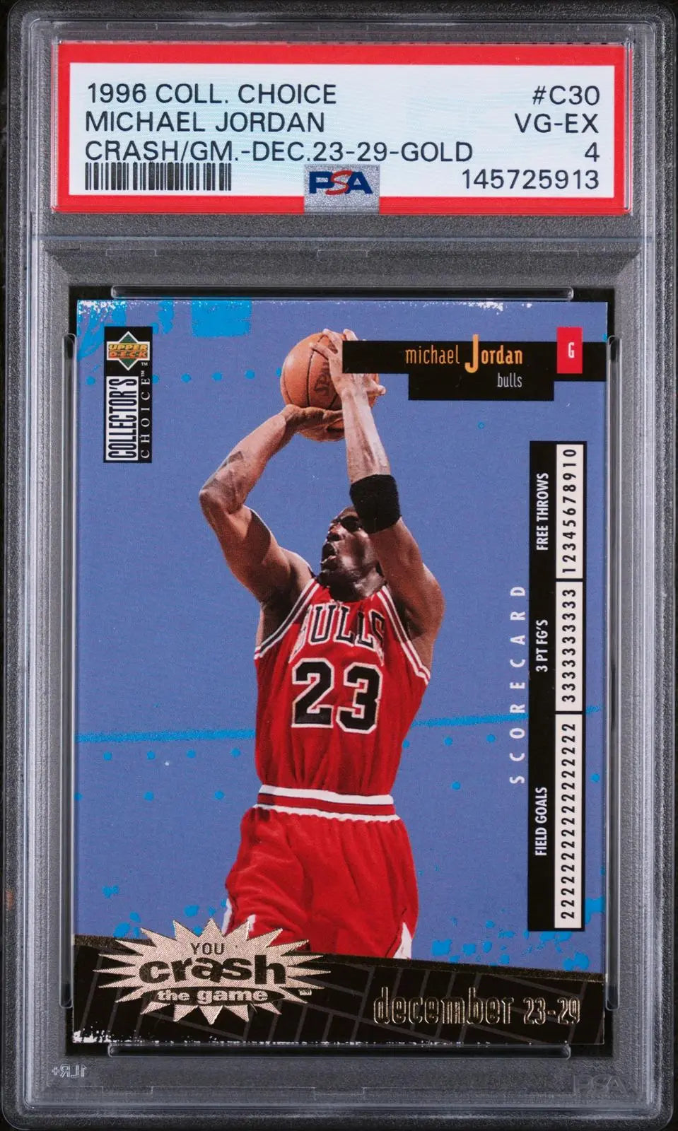 1996 Upper Deck Collector's Choice Crash The Game Michael Jordan Gold PSA 4 