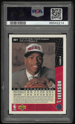 1996 Upper Deck Collector's Choice Rookie Allen Iverson RC PSA 10 