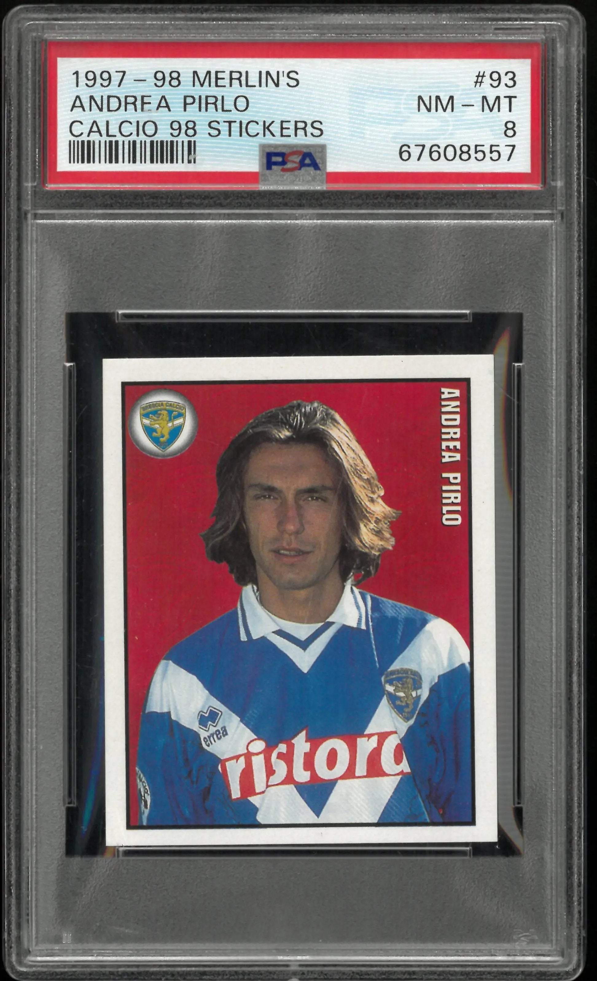 1997-1998 Merlin's Calcio 98 Stickers Andrea Pirlo #93 PSA 8 