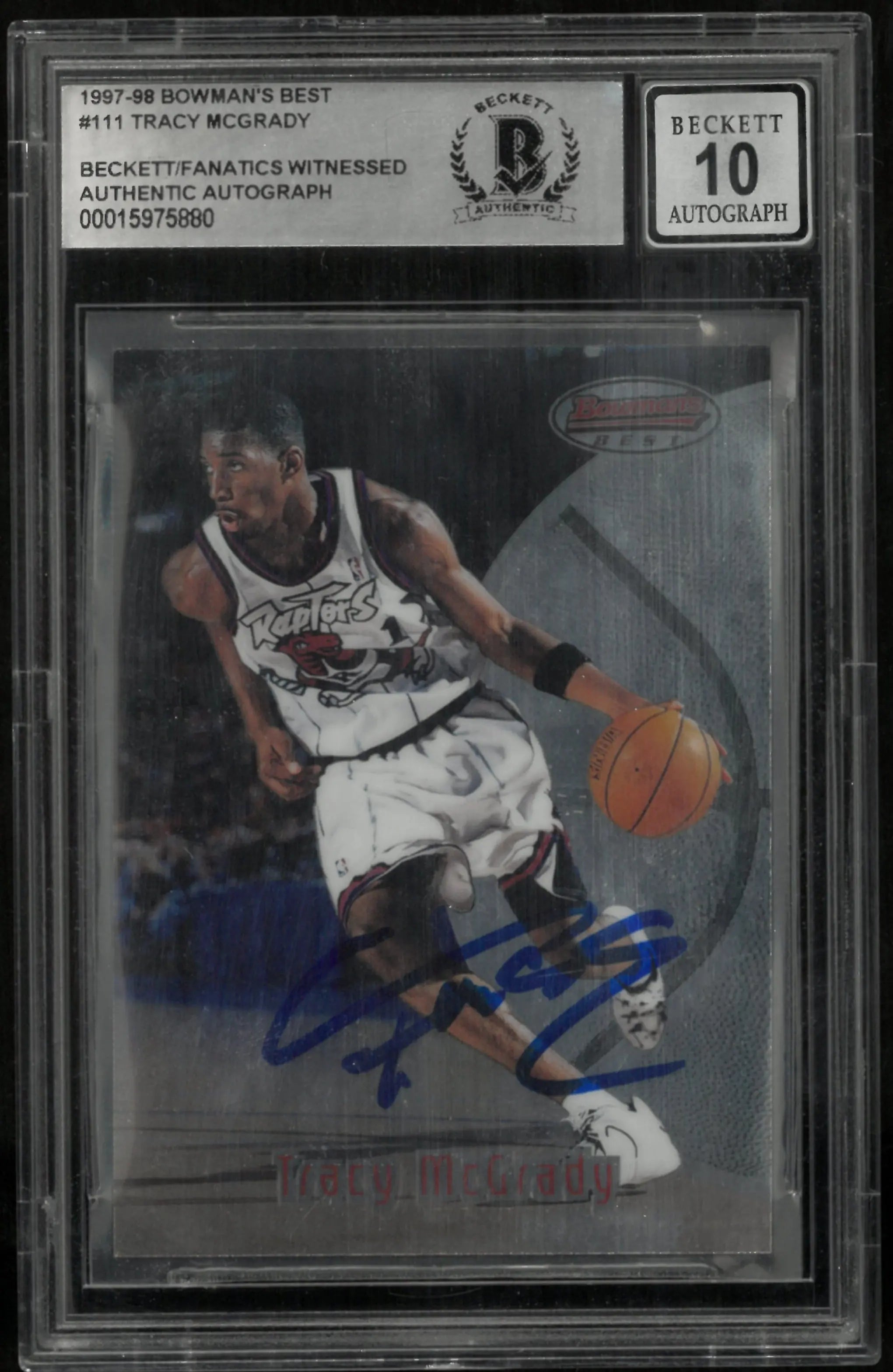 1997-98 Bowman's Best Basketball Tracy McGrady In Person Auto BGS Authentic 