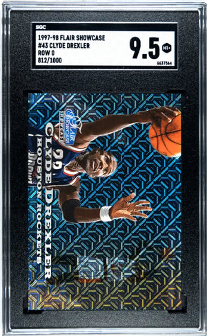 1997-98 Flair Showcase Clyde Drexler Row 0 /1000 SGC 9.5 