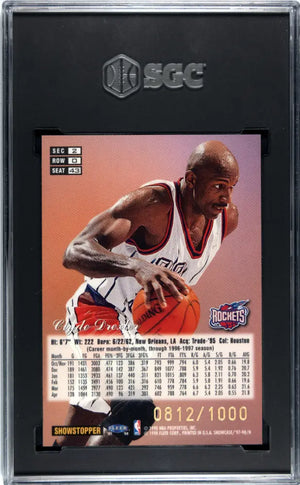 1997-98 Flair Showcase Clyde Drexler Row 0 /1000 SGC 9.5 
