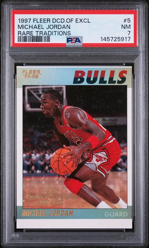 1997-98 Fleer Decade Of Excellence Michael Jordan Rare Traditions PSA 7 