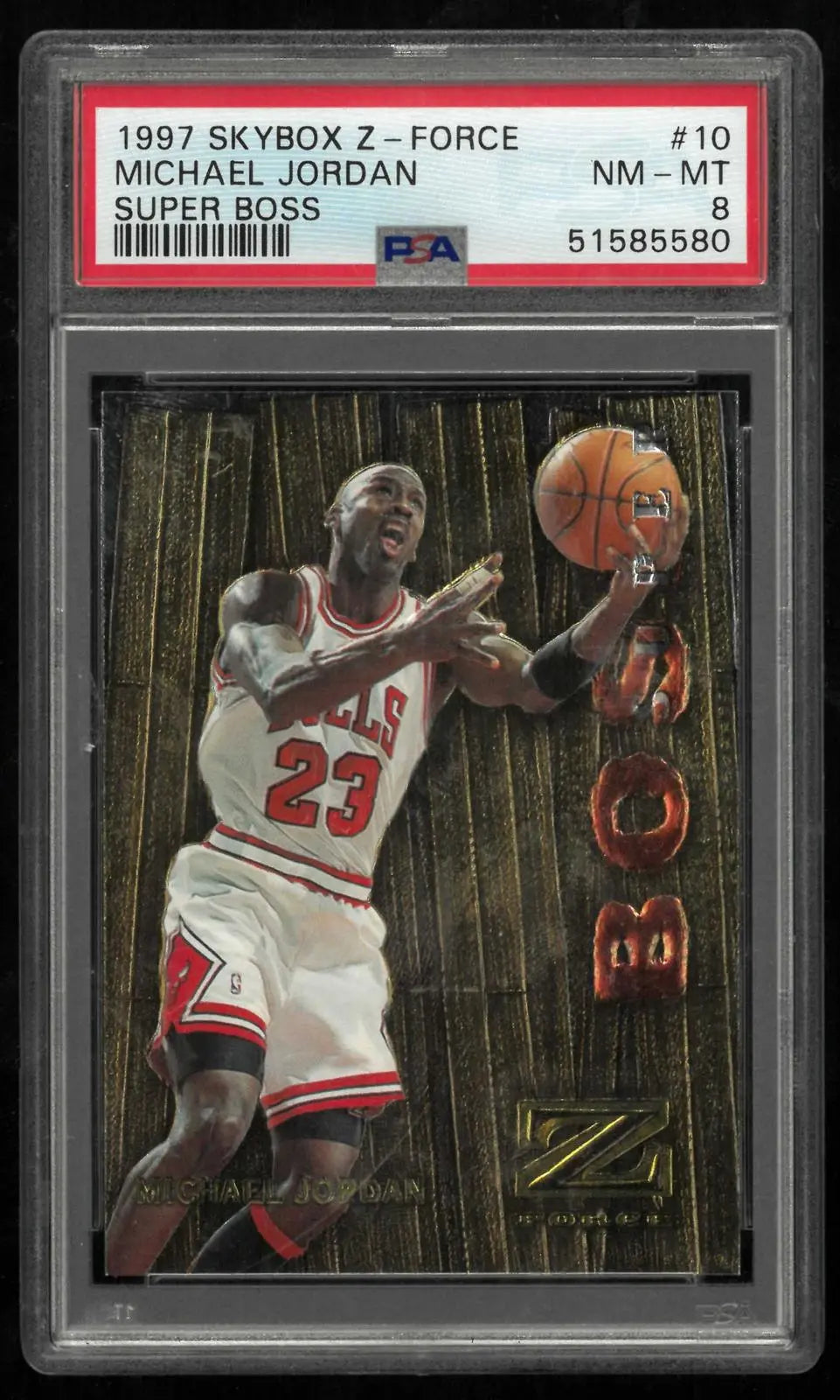 1997-98 Skybox Basketball Z-Force Boss Michael Jordan Super Boss PSA 8 