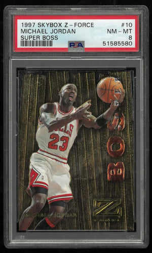 1997-98 Skybox Basketball Z-Force Boss Michael Jordan Super Boss PSA 8 