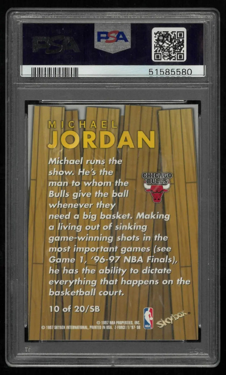1997-98 Skybox Basketball Z-Force Boss Michael Jordan Super Boss PSA 8 