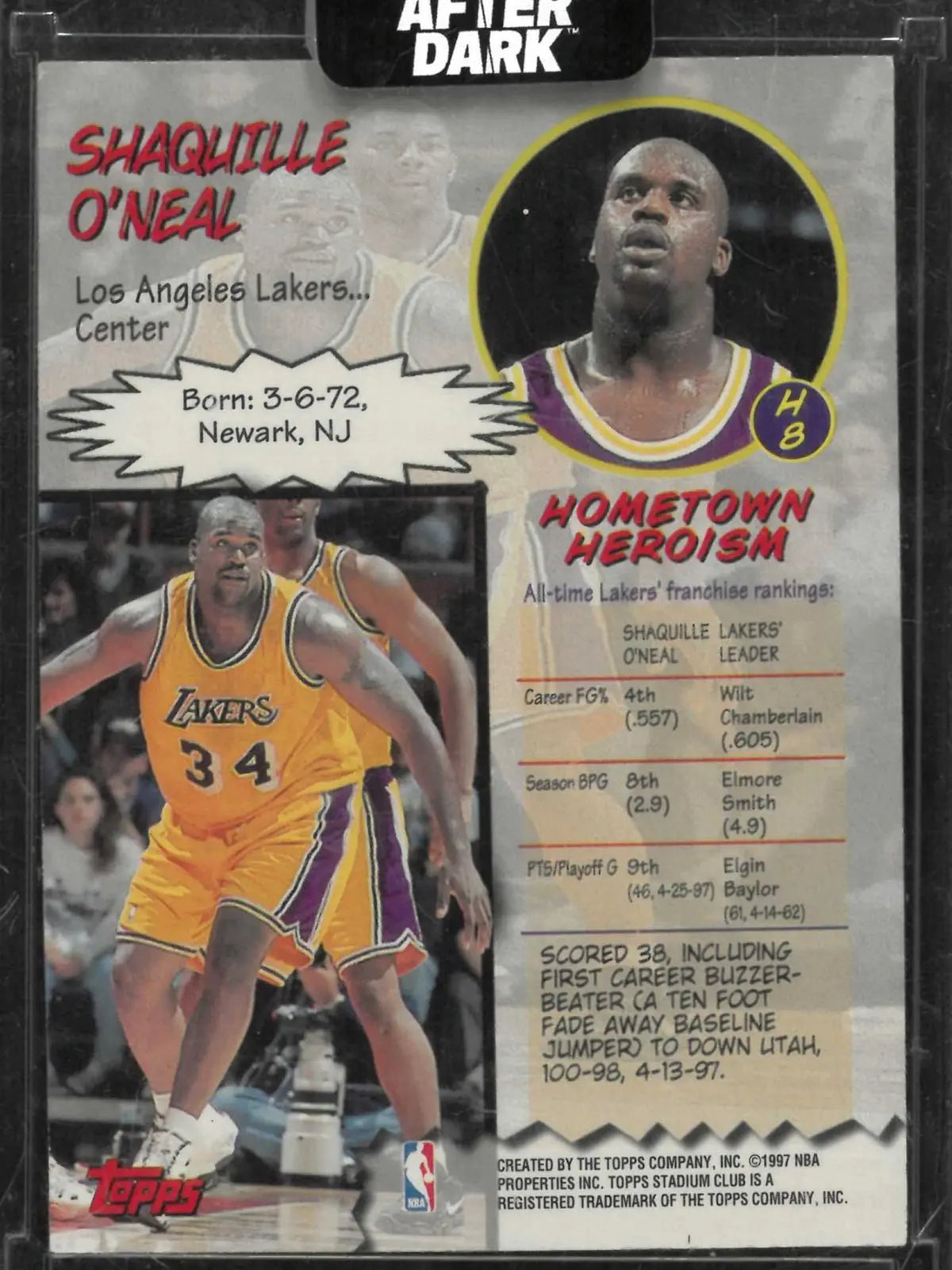 1997-98 Topps Stadium Club Hardcourt Heroics Shaquille O'Neal 