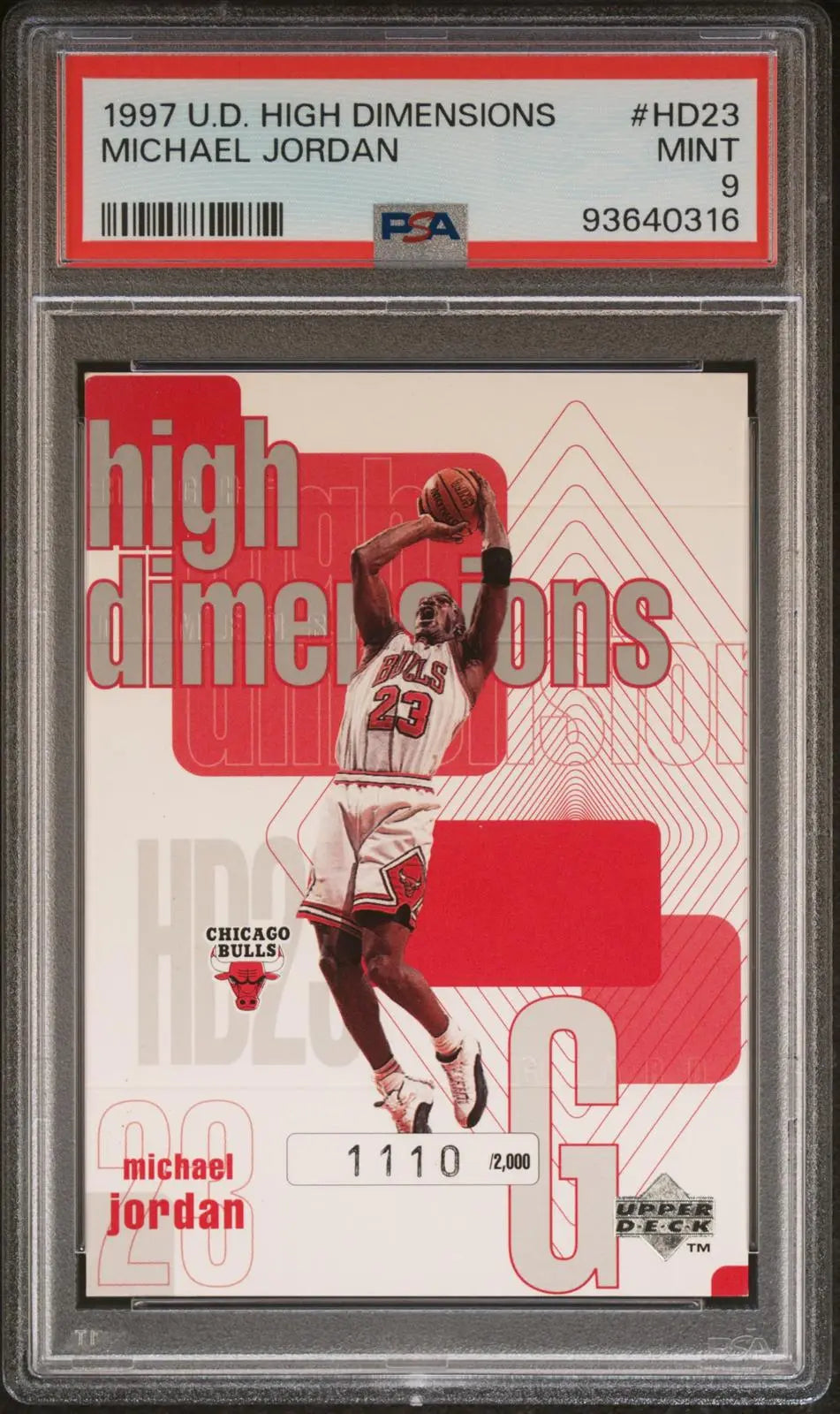 1997-98 Upper Deck Basketball High Dimensions Michael Jordan /2000 PSA 9 
