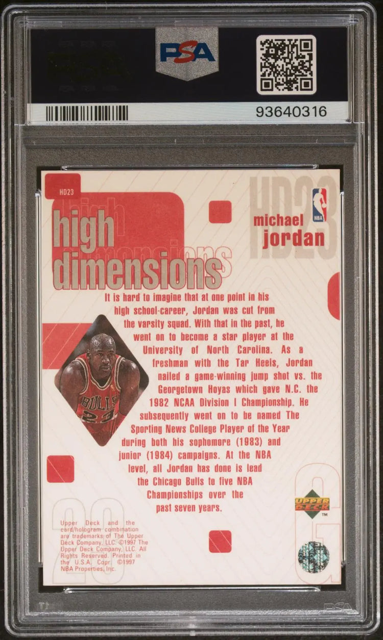 1997-98 Upper Deck Basketball High Dimensions Michael Jordan /2000 PSA 9 