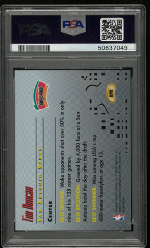 1997 Bowman's Best Basketball Best Picks Tim Duncan PSA 10 