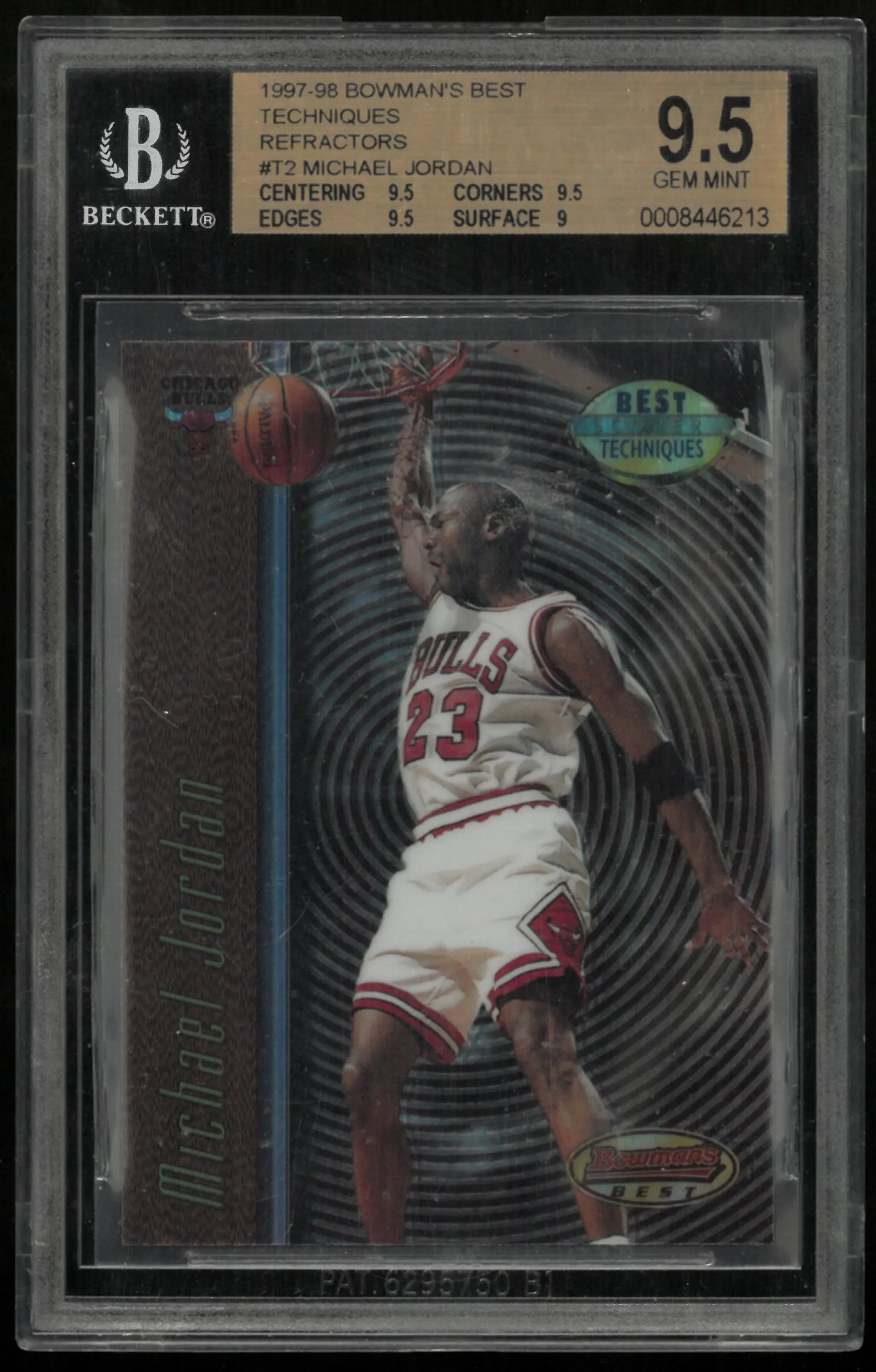 1997 Bowman's Best Basketball Techniques Refractors Michael Jordan #T2 BGS 9.5 