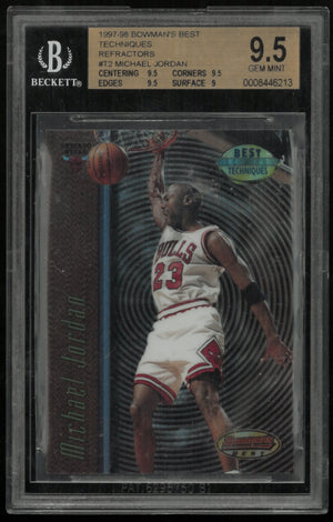 1997 Bowman's Best Basketball Techniques Refractors Michael Jordan #T2 BGS 9.5 