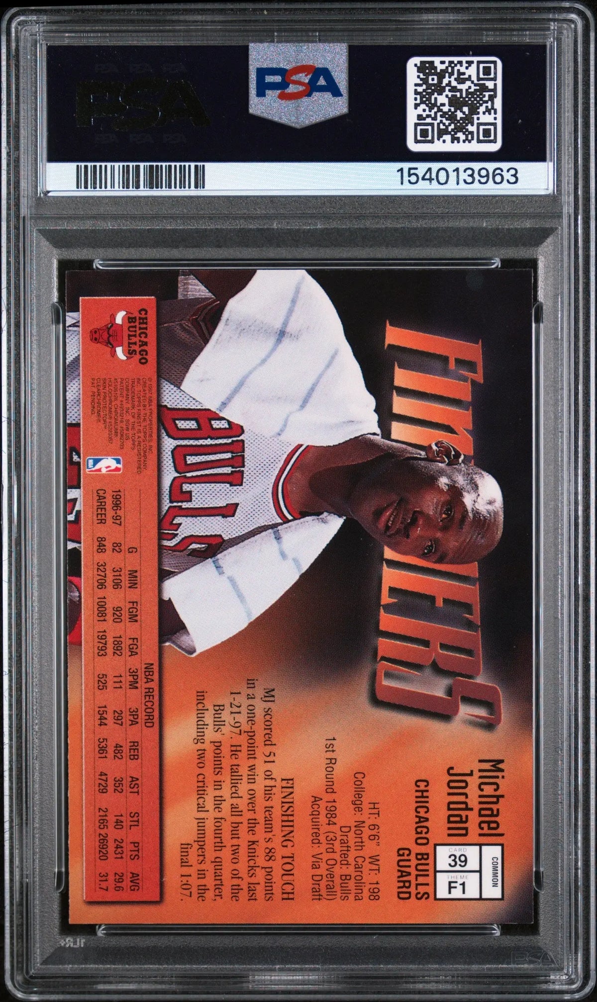 1997 Finest Michael Jordan PSA 10 