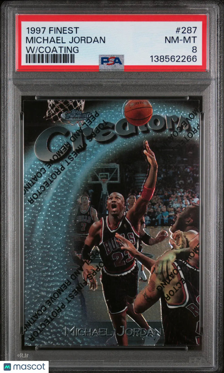 1997 Finest Michael Jordan #287 W Coating PSA 8 