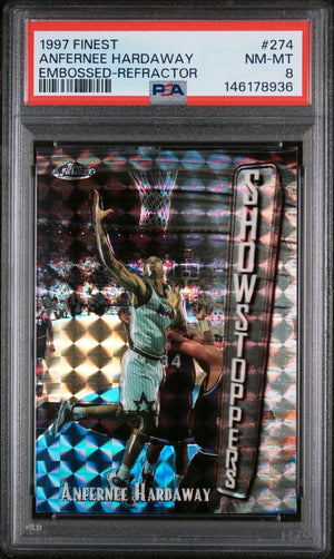 1997 Finest Showstoppers Embossed Anfernee Hardaway Refractor PSA 8 