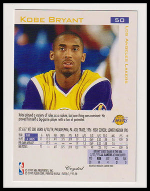 1997 Fleer Traditions Crystal Kobe Bryant 