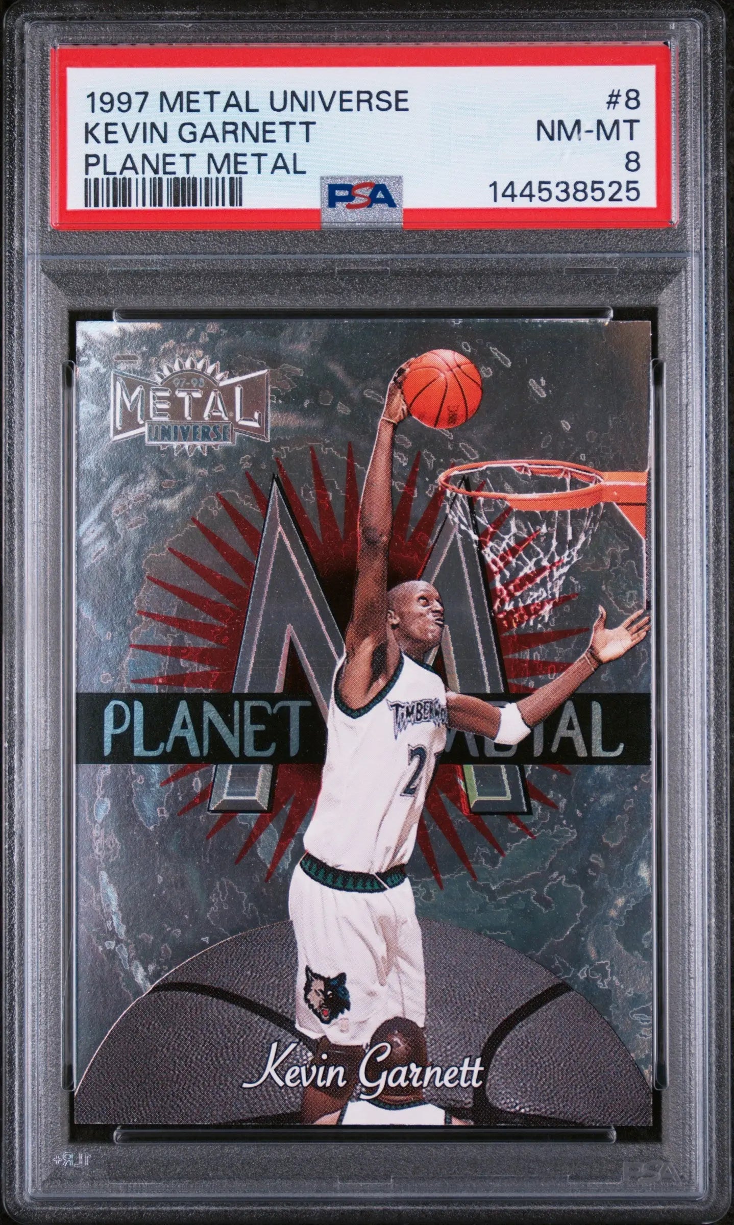 1997 Metal Universe Planet Metal Kevin Garnett PSA 8 
