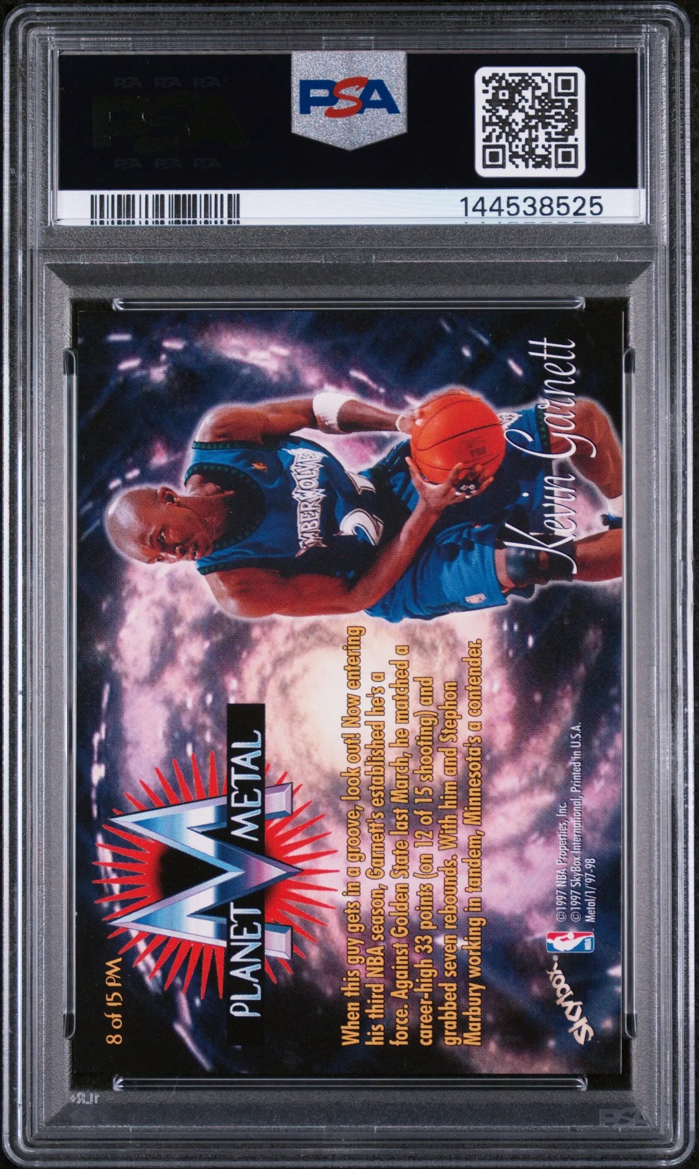 1997 Metal Universe Planet Metal Kevin Garnett PSA 8 