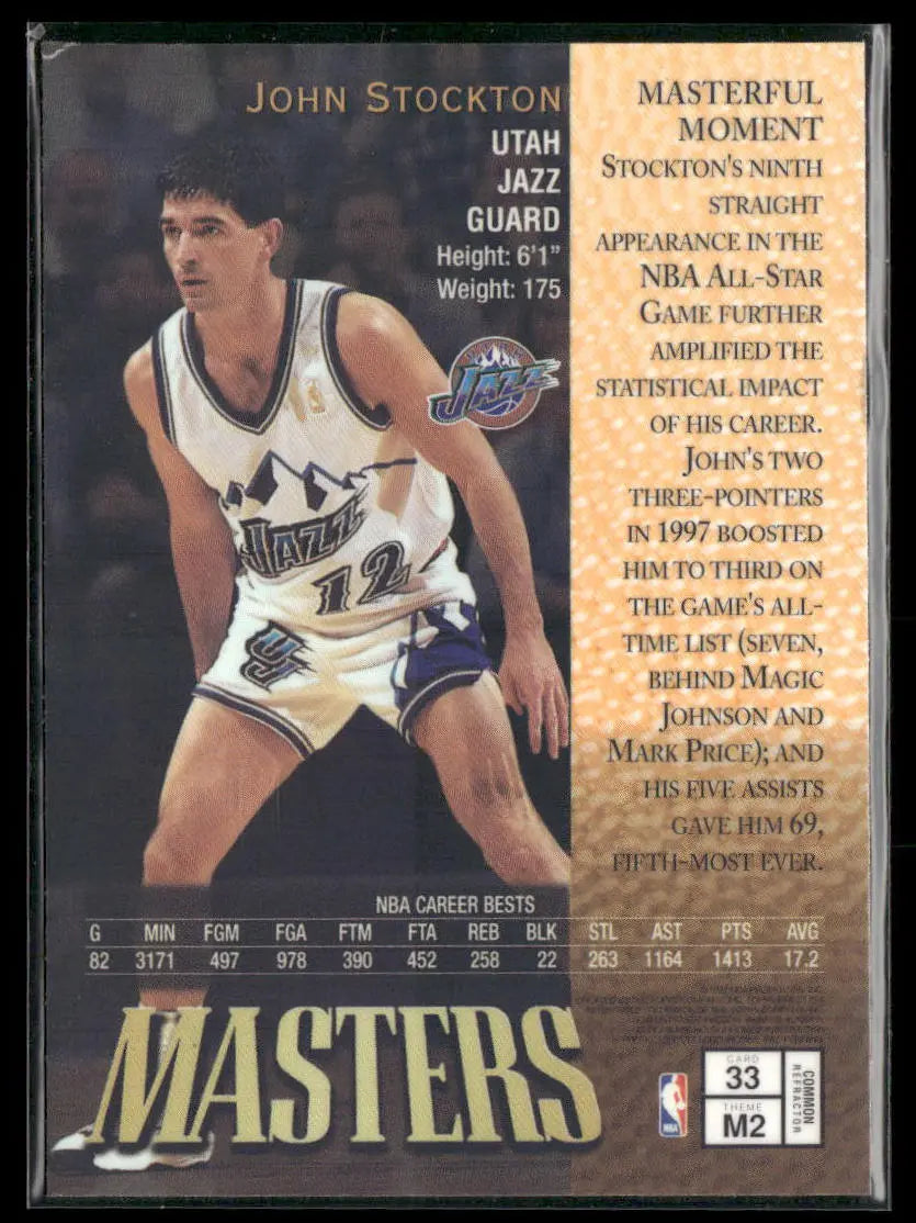 1997 Topps Finest Basketball Masters John Stockton 
