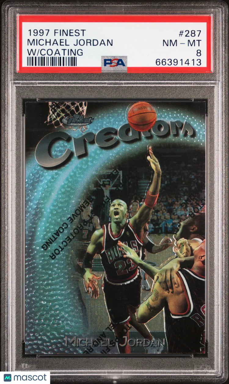 1997 Topps Finest Basketball Michael Jordan #287 w/ Coating PSA 8 