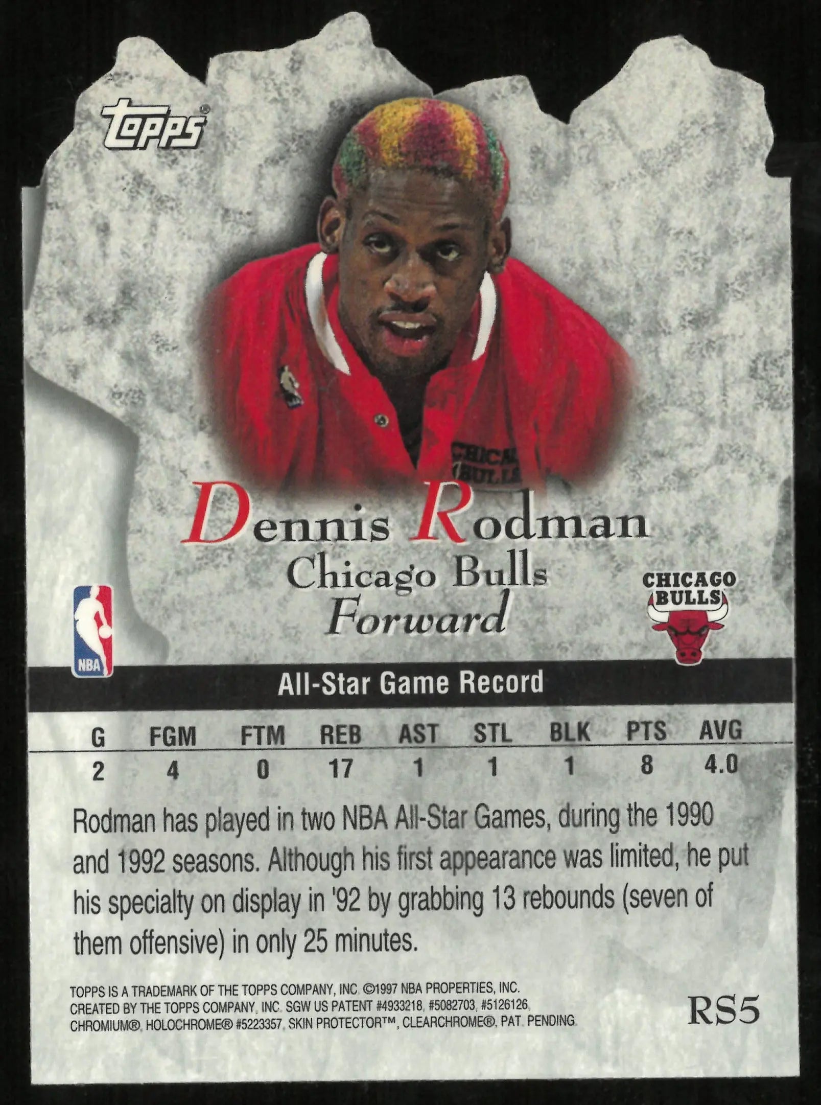 1997 Topps Rock Stars Dennis Rodman 