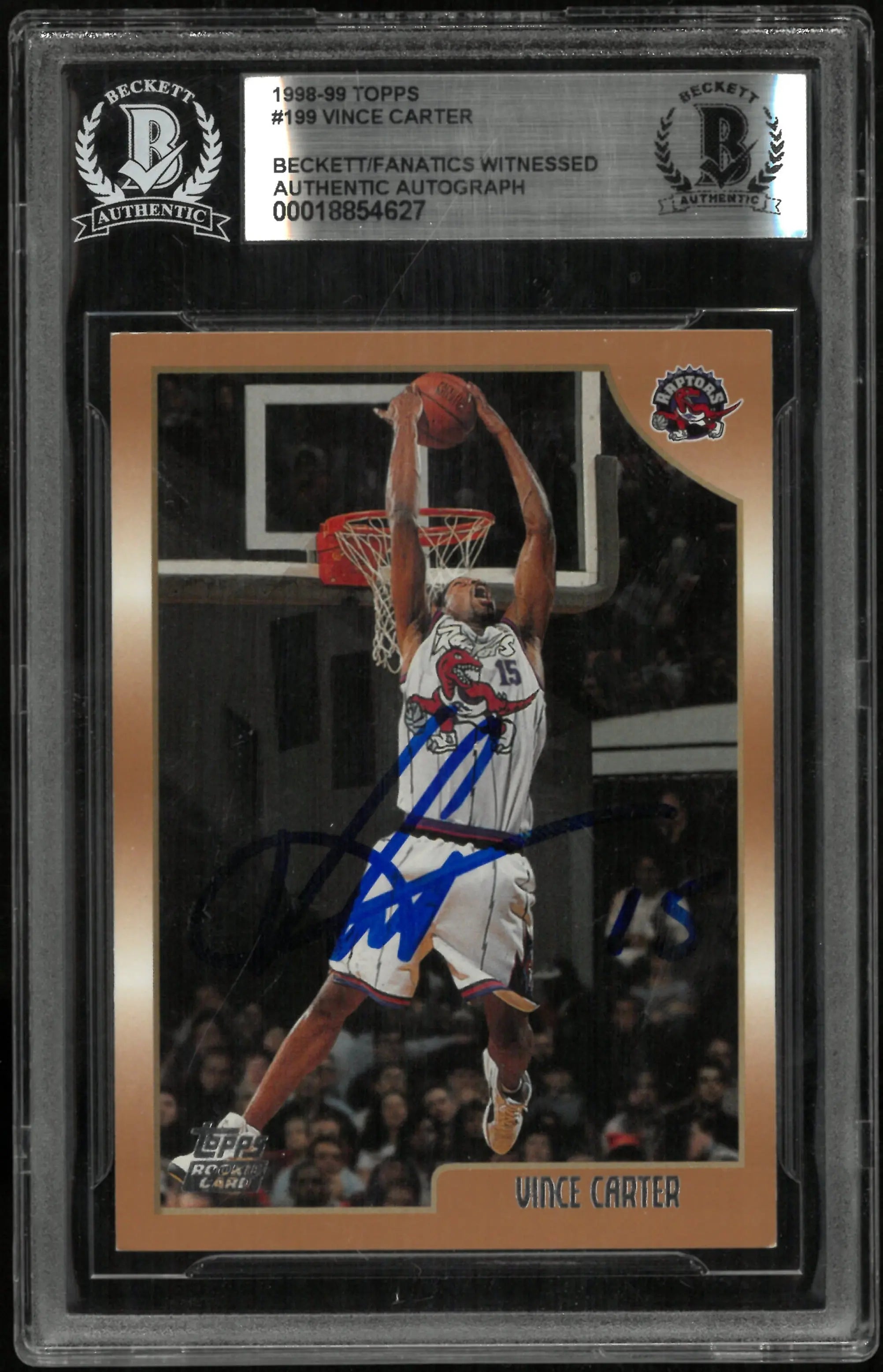1998-99 Topps Basketball Vince Carter Rookie In Person Auto BGS Authentic 