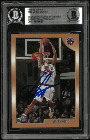 1998-99 Topps Basketball Vince Carter Rookie In Person Auto BGS Authentic 