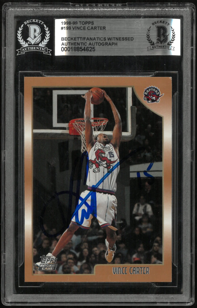 1998-99 Topps Basketball Vince Carter Rookie In Person Auto BGS Authentic 