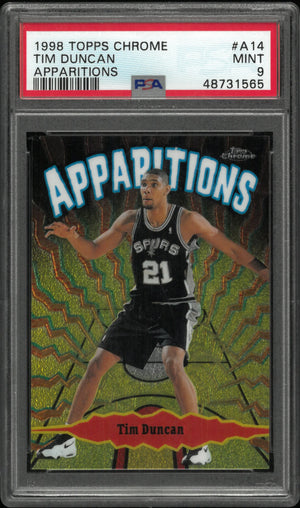 1998-99 Topps Chrome Apparitions Tim Duncan PSA 9 
