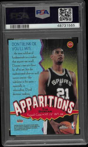 1998-99 Topps Chrome Apparitions Tim Duncan PSA 9 