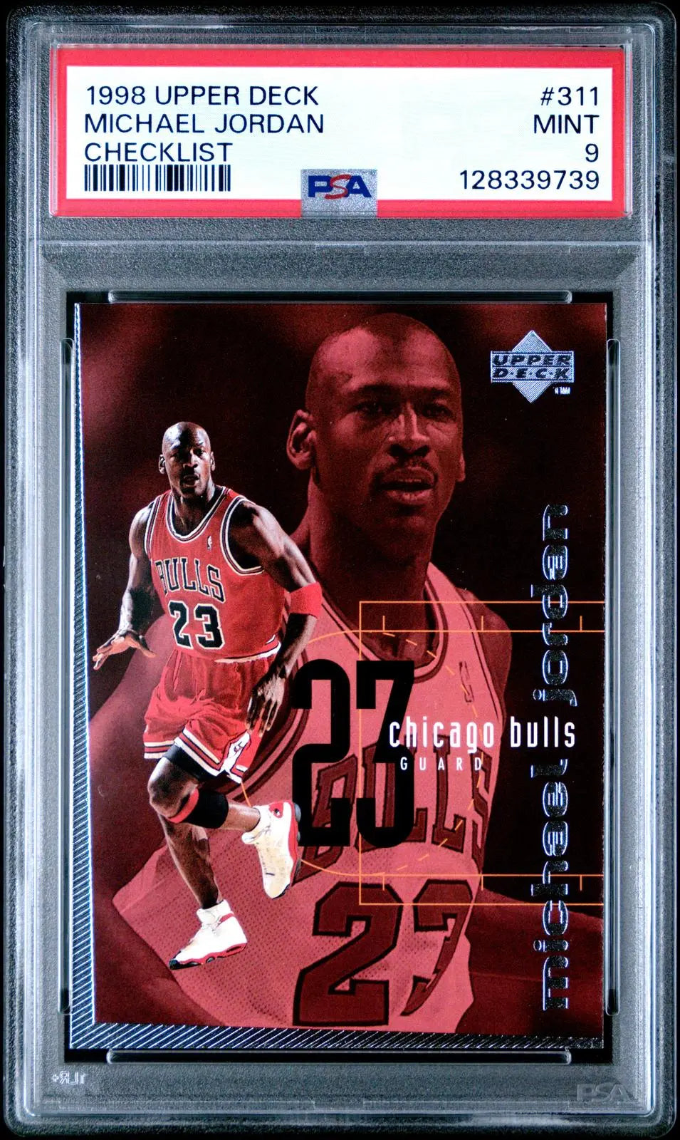 1998-99 Upper Deck Basketball Michael Jordan Checklist PSA 9 
