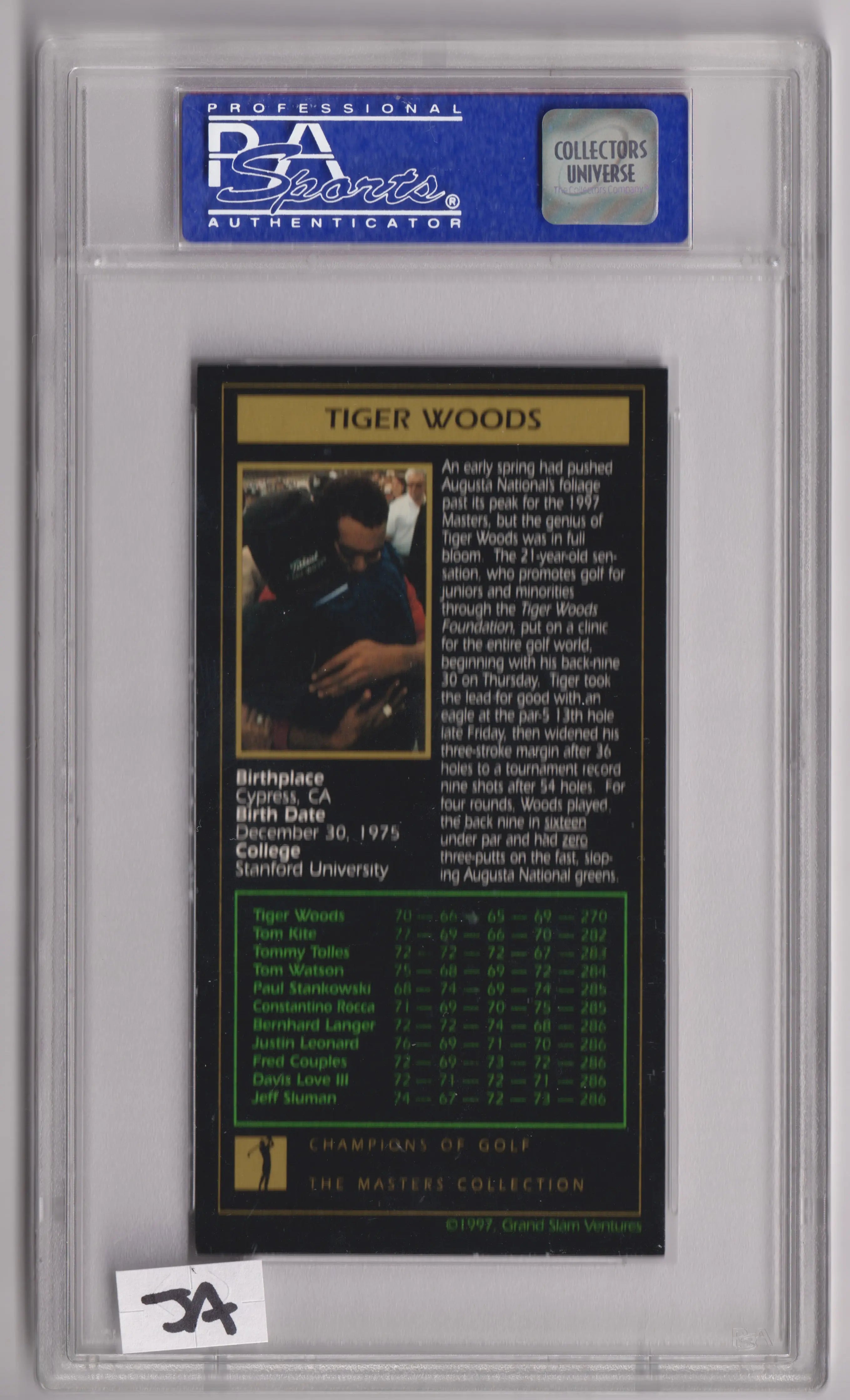 1998 Champions Of Golf Masters Collection Tiger Woods 1997 PSA 8 