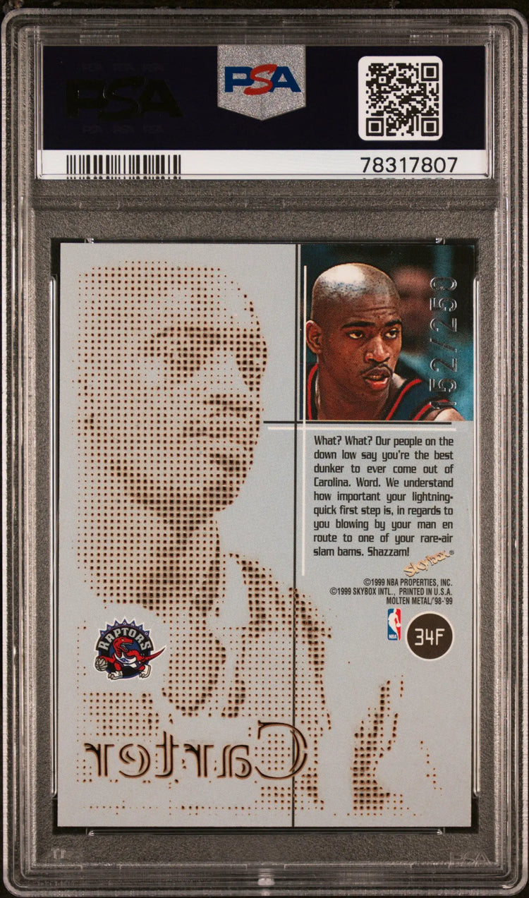 1998 Skybox Molten Metal Fusion Vince Carter #34F PSA 8.5 /250 
