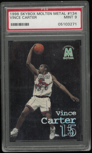 1998 Skybox Molten Metal Vince Carter PSA 9 