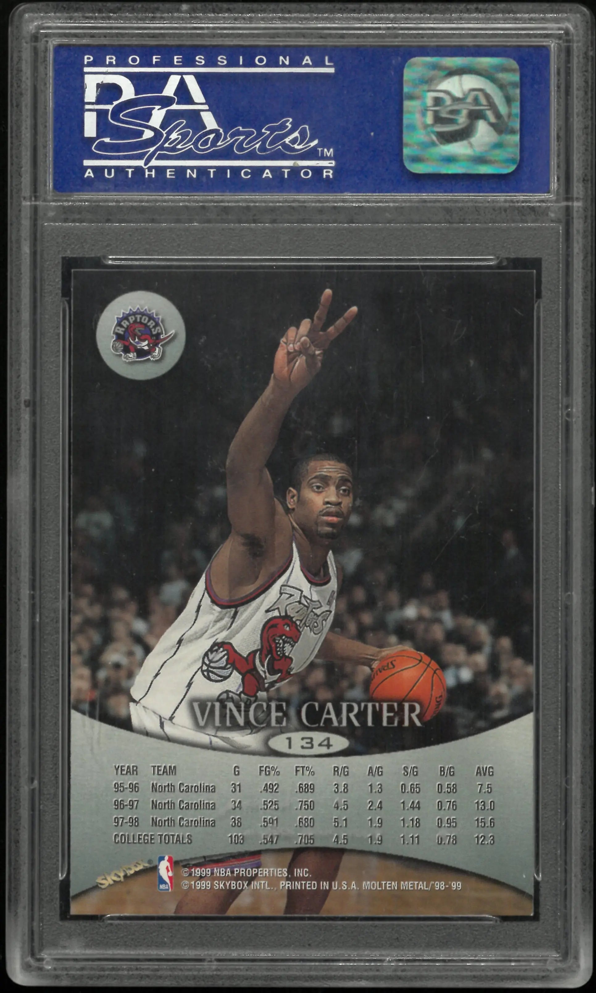 1998 Skybox Molten Metal Vince Carter PSA 9 