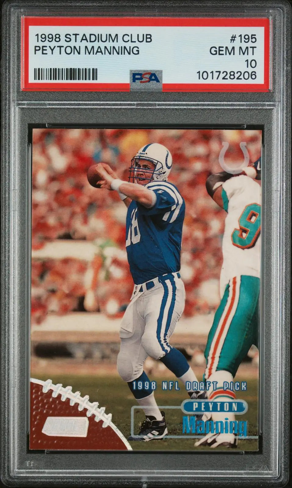 1998 Stadium Topps Club Rookie Peyton Manning RC PSA 10 