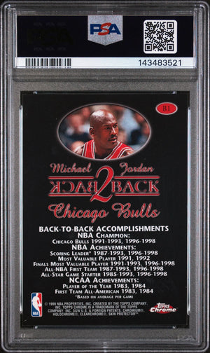 1998 Topps Chrome Back 2 Back Michael Jordan PSA 8 