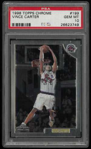 1998 Topps Chrome Rookie Vince Carter RC PSA 10 
