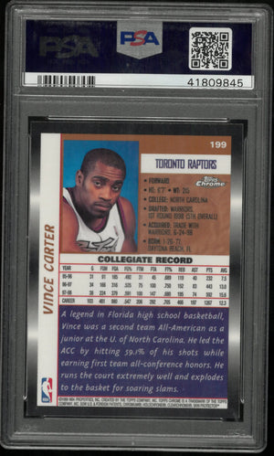 1998 Topps Chrome Vince Carter RC Rookie #199 PSA 10 