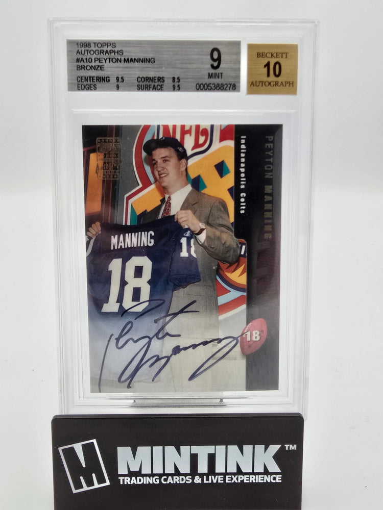 1998 Topps Football Peyton Manning Bronze Auto #A10B BGS 9 