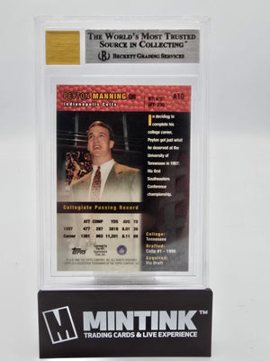 1998 Topps Football Peyton Manning Bronze Auto #A10B BGS 9 