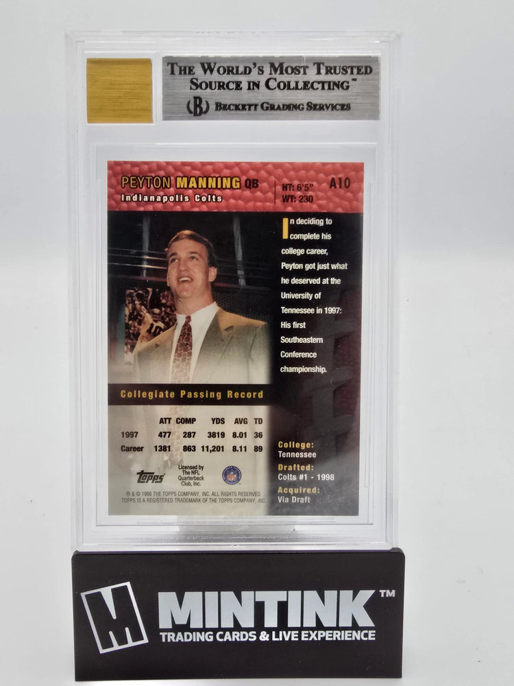 1998 Topps Football Peyton Manning Bronze Auto #A10B BGS 9 