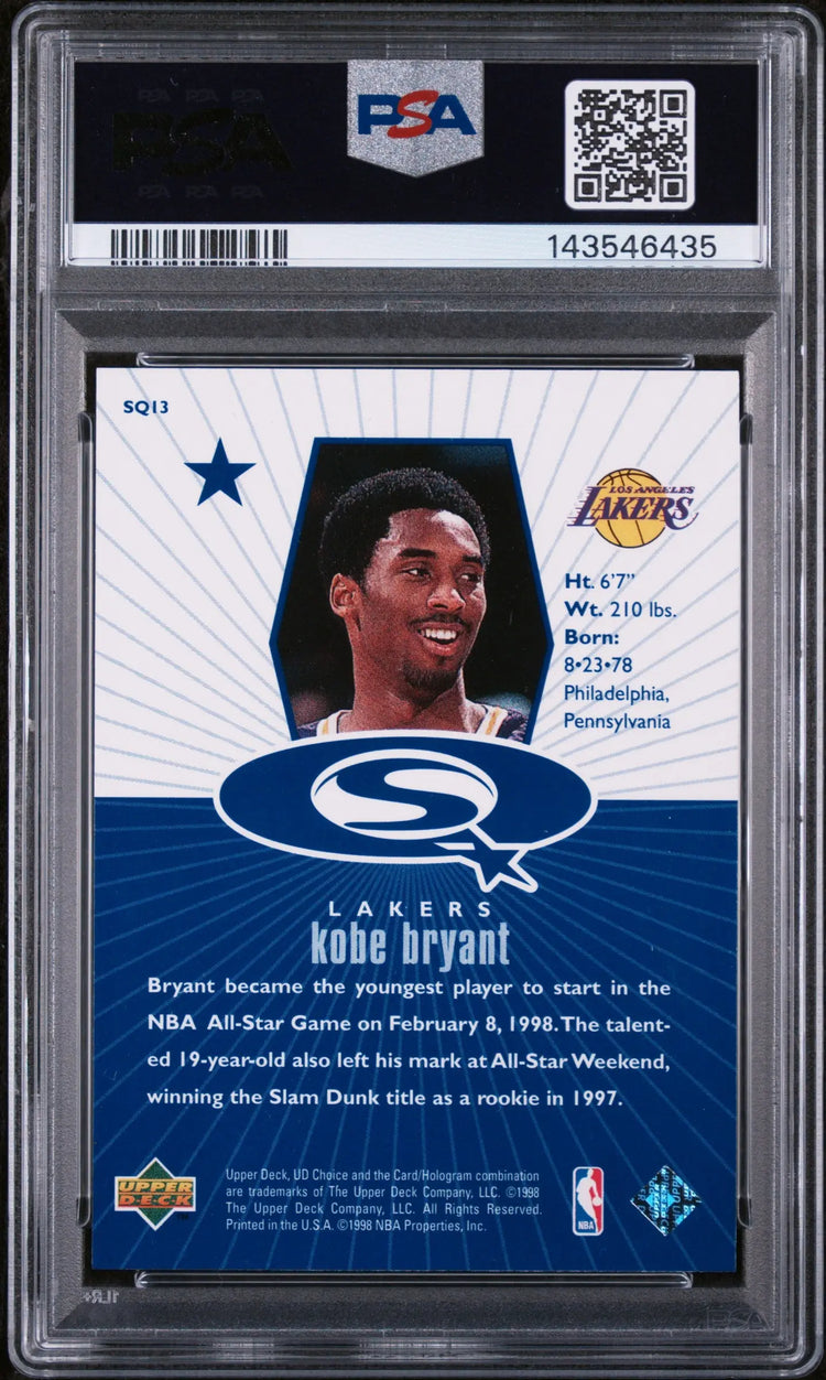1998 UD Choice Starquest Kobe Bryant Blue PSA 8 