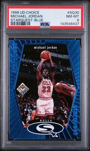 1998 UD Choice Starquest Michael Jordan Blue PSA 8 