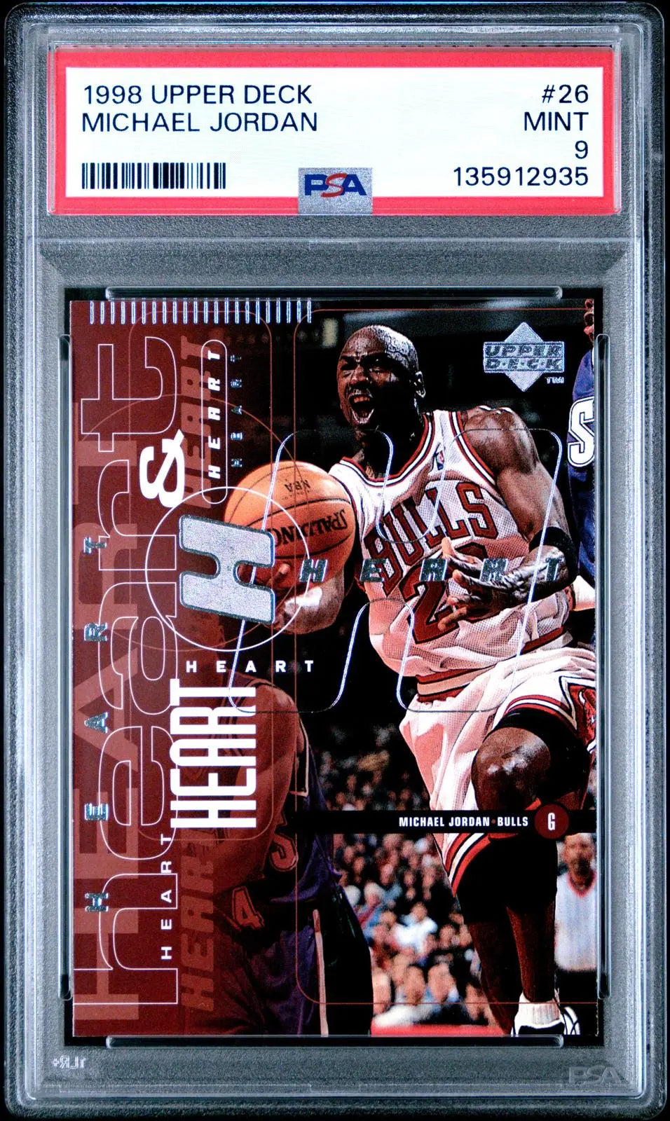 1998 Upper Deck Basketball Heart & Soul Michael Jordan PSA 9 